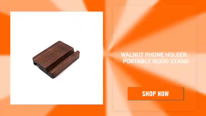 Walnut Phone Holder - Portable Wood Stand by@Outfy