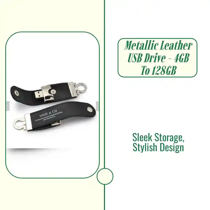 Metallic Leather USB Drive - 4GB to 128GB by@Outfy