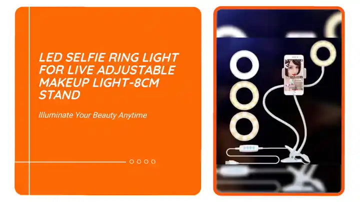 LED Selfie Ring Light for Live Adjustable Makeup Light-8cm Stand by@Outfy