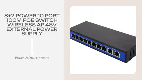 8+2 power 10 port 100M POE switch wireless AP 48V external power supply by@Outfy
