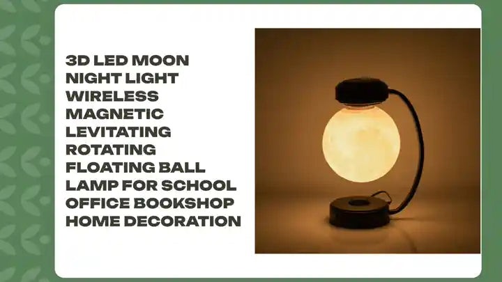3D LED Moon Night Light Wireless Magnetic Levitating Rotating Floating Ball Lamp For School Office Bookshop Home Decoration by@Outfy
