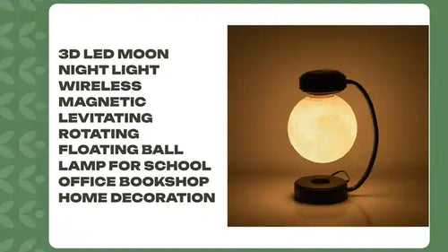 3D LED Moon Night Light Wireless Magnetic Levitating Rotating Floating Ball Lamp For School Office Bookshop Home Decoration by@Outfy