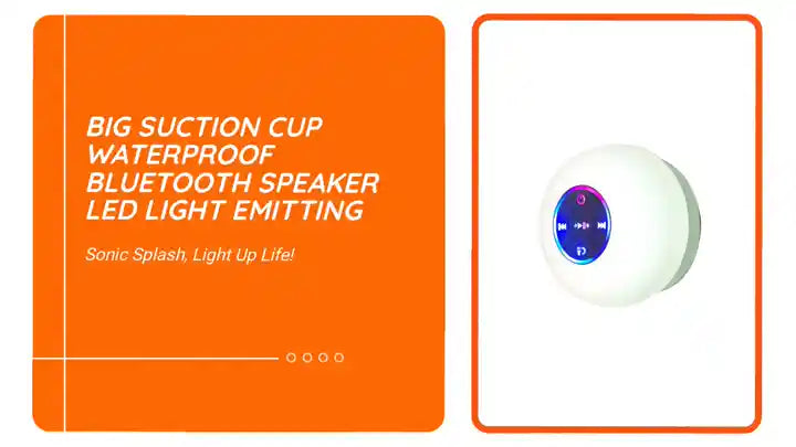 Big Suction Cup Waterproof Bluetooth Speaker LED Light Emitting by@Outfy